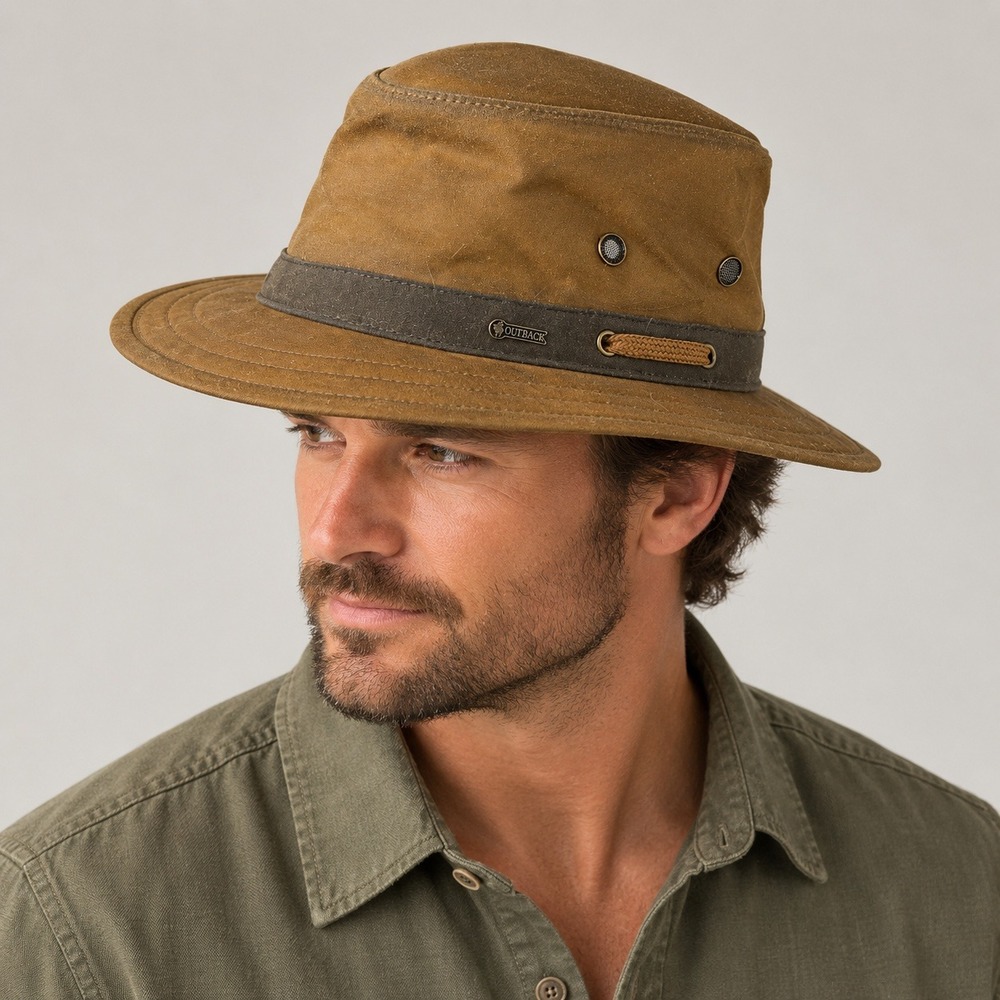 Outback Trading Co 1477 Willis Oilskin Hat Bronze Brown XL Waterproof Floatable